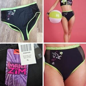 Invader Zim GIR Fishnet High-Waisted Swim Bottoms NWT Bikini Hot Topic